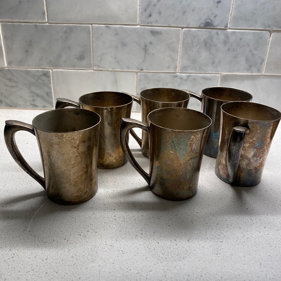 Silver /nickel Benedict Indestructo Vintage Mug set - Picture 1 of 3